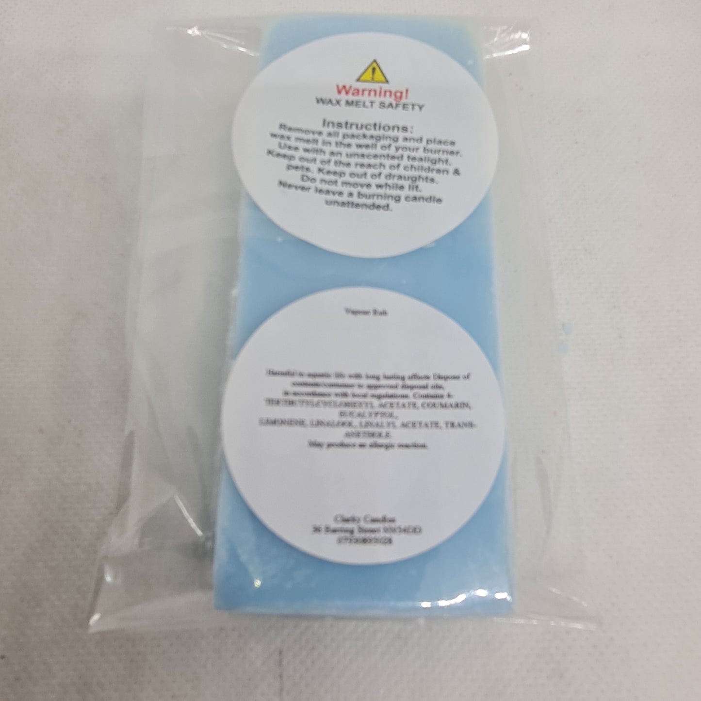 Vapour Rub Wax Melt Snap Bar 50g | Therapeutic Wellness Relief | £2.20 | Clarky Candles