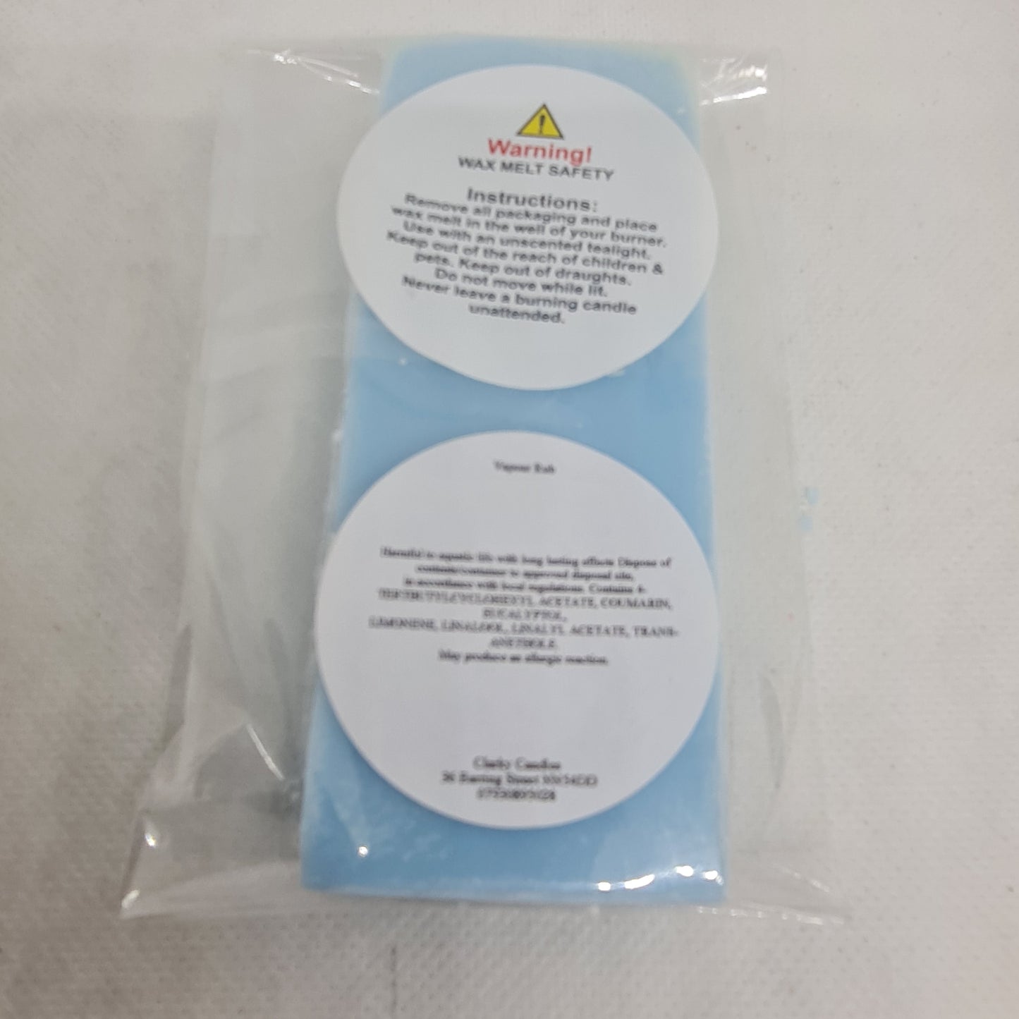 Vapour Rub Wax Melt Snap Bar 50g | Therapeutic Wellness Relief | £2.20 | Clarky Candles