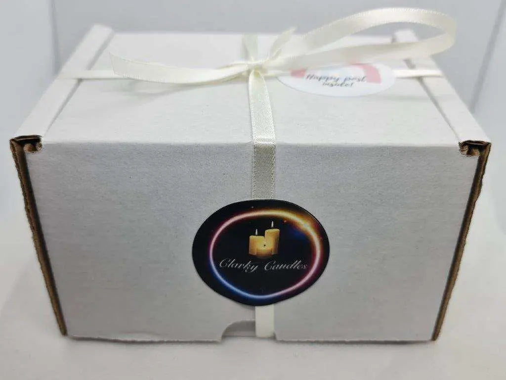 Black Cherry wood wick scented soy wax candle in clear glass container gift box