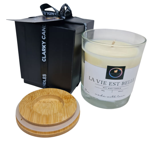 La Vie Est Belle Luxury Scented Candle | Lancôme La Vie Est Belle Dupe | Beautiful Life Celebration | Gift-Wrapped | £18.95 | Clarky Candles