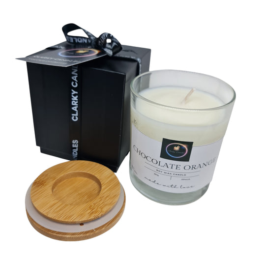 Chocolate Orange Luxury Scented Candle Gift-Wrapped | Indulgent Citrus Delight | £18.95 | Clarky Candles