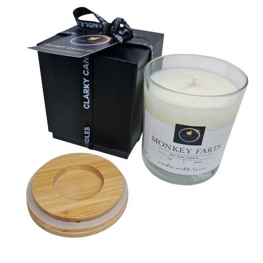 Monkey Farts Luxury Scented Candle Gift-Wrapped | Playful Tropical Fun | £18.95 | Clarky Candles