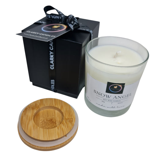 Snow Angel Luxury Scented Candle Gift-Wrapped | Pure Winter Serenity | £18.95 | Clarky Candles