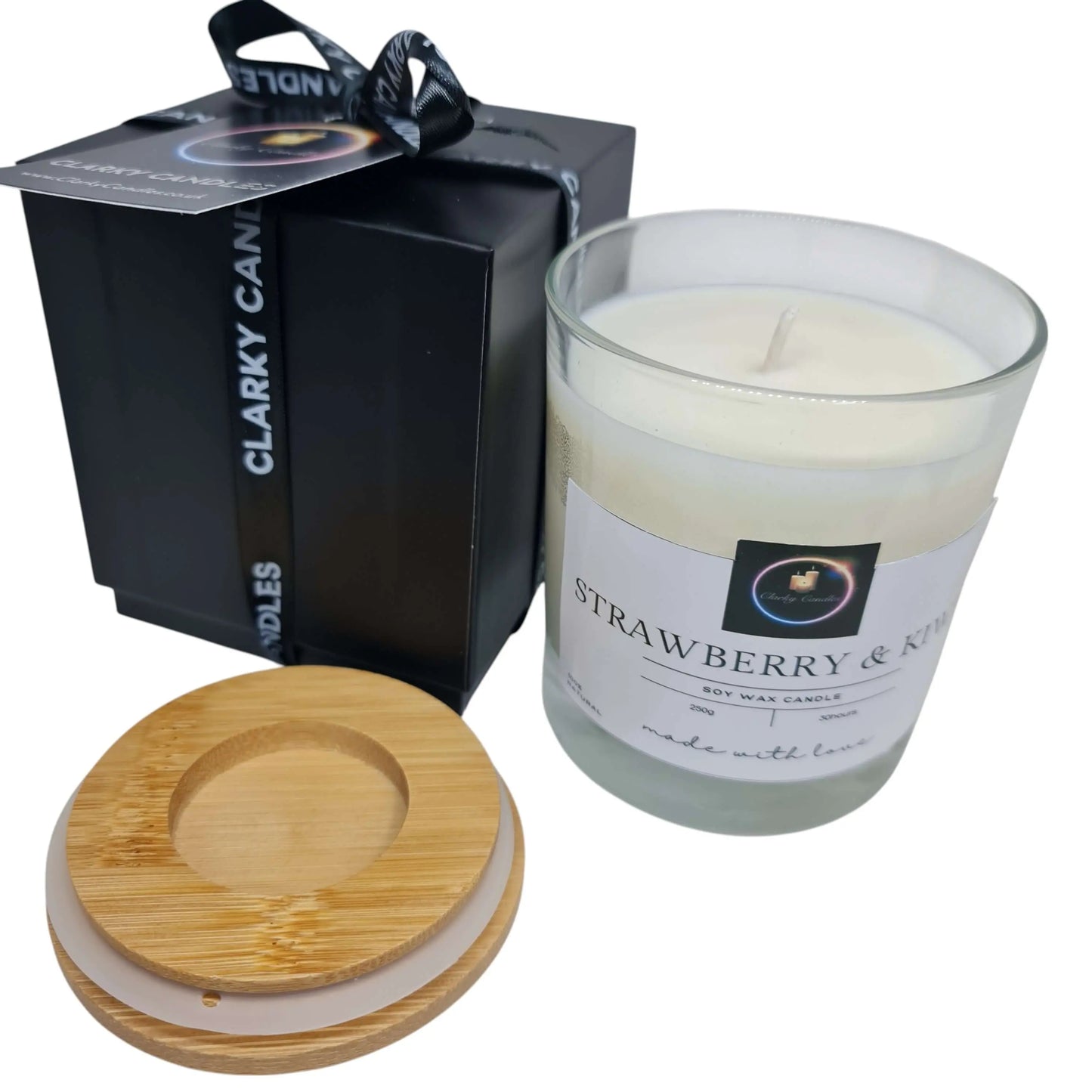 Strawberry & Kiwi Luxury Candle | Tropical Berry Fusion | Gift-Wrapped | £17.95 CLARKY CANDLES