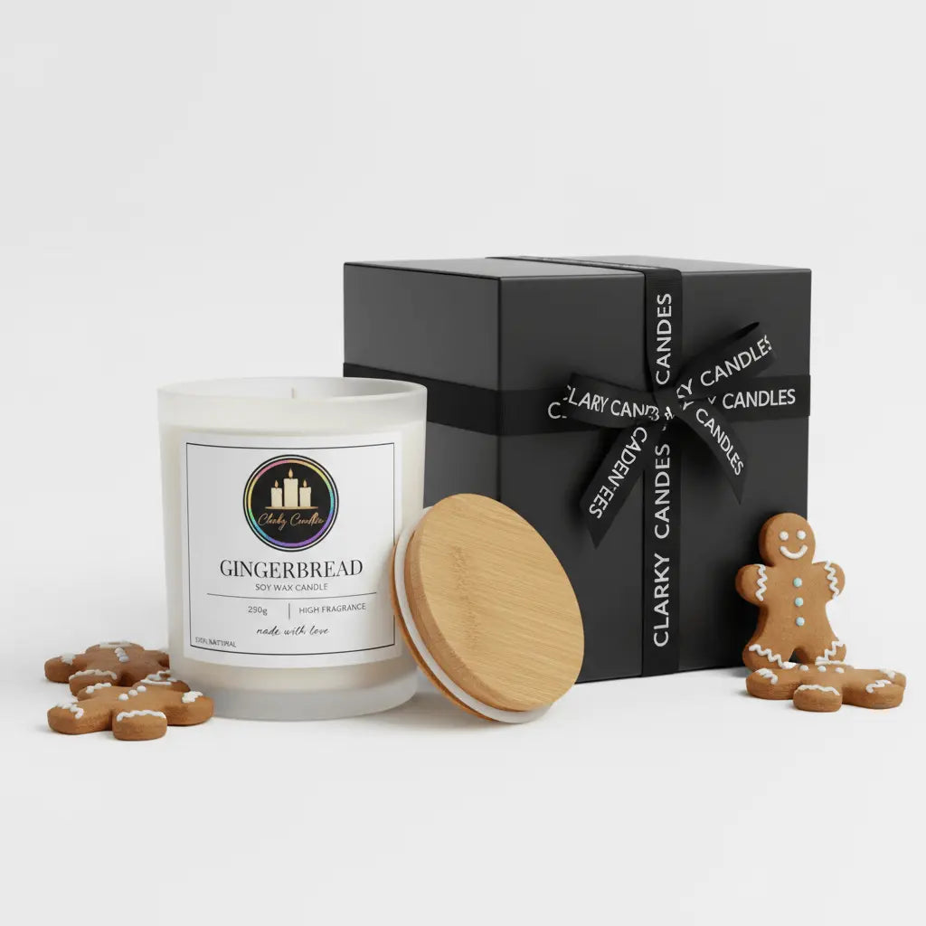 Gingerbread Luxury Candle | Festive Spice | Gift-Wrapped | £17.95 CLARKY CANDLES