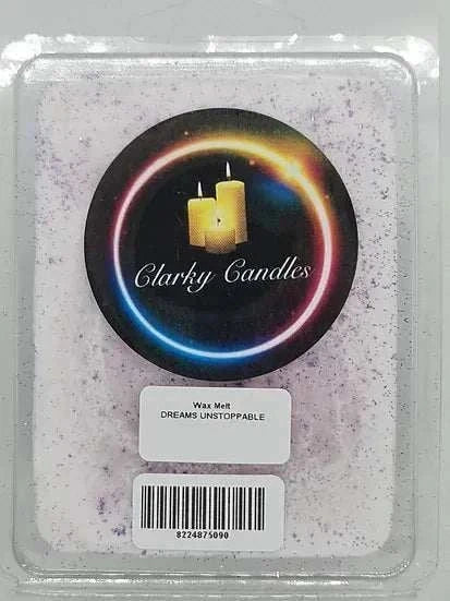 Dreams Unstoppable Wax Melt by Clarky Candles, premium handcrafted motivational wax melt with energizing citrus and floral scents