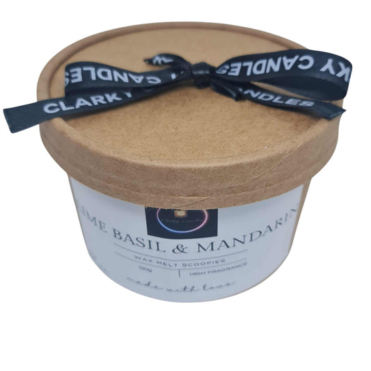 Wax Melt Scoopies - Lime Basil & Mandarin - 120g | Fresh Sophisticated Citrus | £6.95 | Clarky Candles