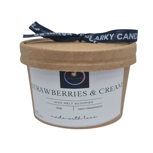 Wax Melt Scoopies - Strawberries & Cream - 120g | Sweet Gourmand Delight | £5.95