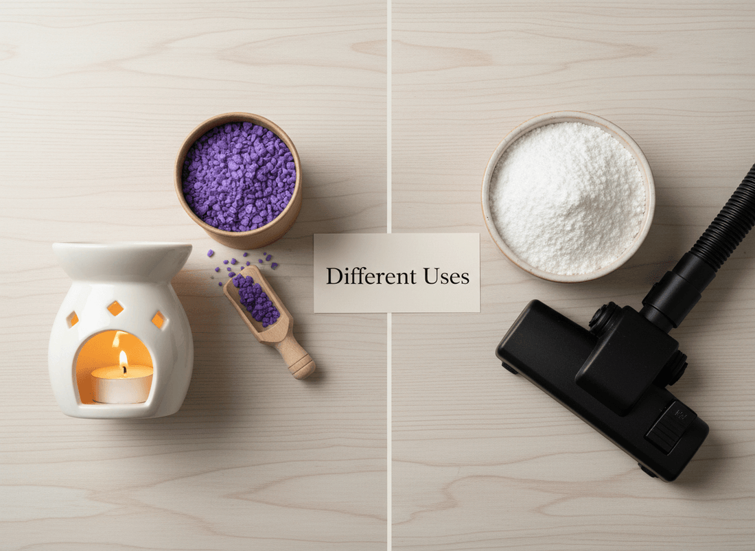 Scented sizzlers vs carpet fresheners difference between wax burner granules and carpet powder