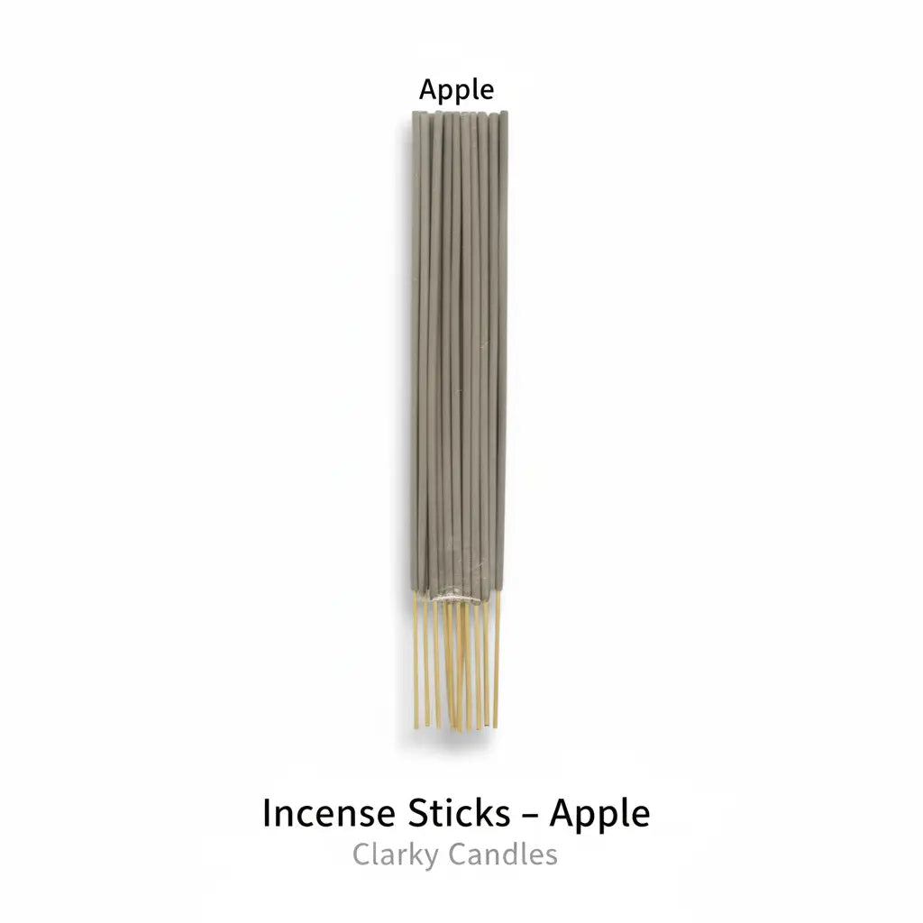Apple incense sticks bundle on white background with label Incense Sticks – Apple