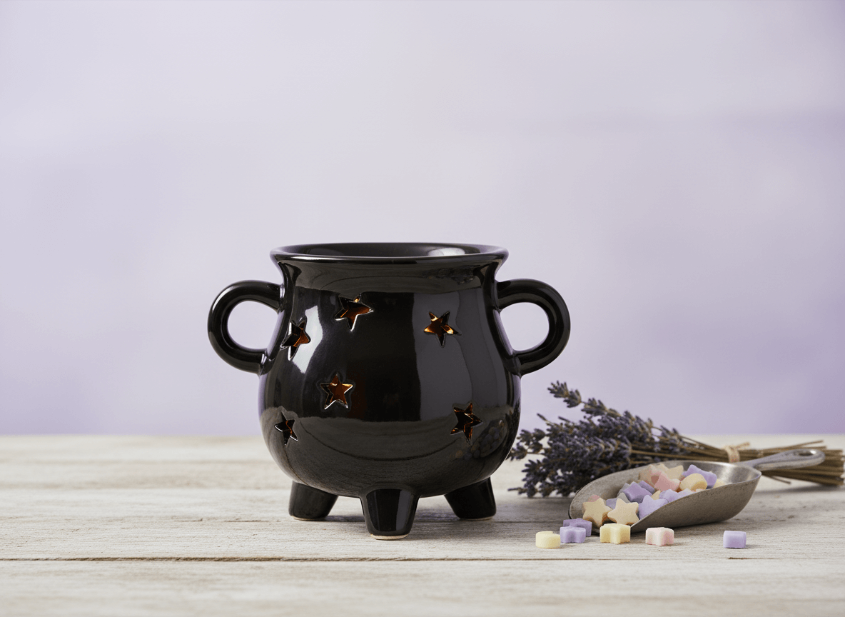 Black Cauldron Ceramic Wax Melt Burner | Magical Home Fragrance | Clarky Candles
