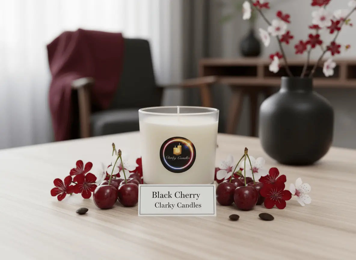 Black Cherry Scented Soy Wax Candle | Rich Fruity Indulgence | £9.95 My Store