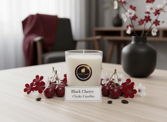 Black Cherry Scented Soy Wax Candle | Rich Fruity Indulgence | £9.95