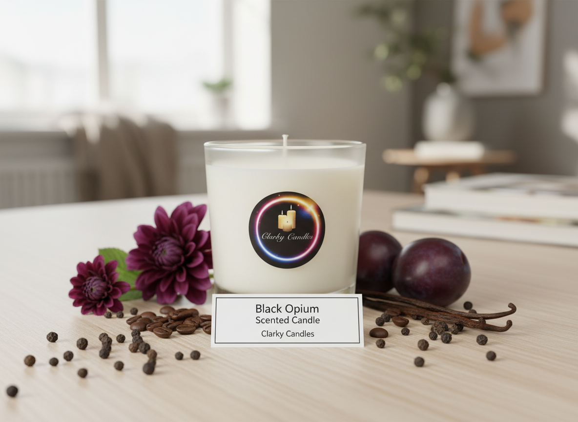 Black Opium Scented Soy Wax Candle | Dark Luxurious Fragrance | £9.95