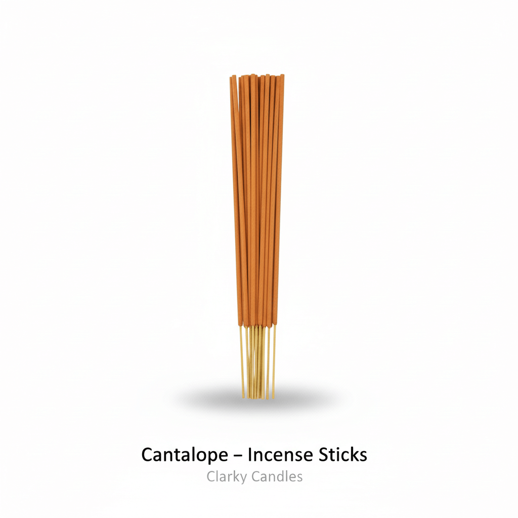 Cantalope incense sticks bundle on white background with label Cantalope - Incense Sticks
