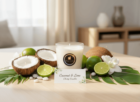 Coconut & Lime Scented Soy Wax Candle | Tropical Citrus Paradise | £9.95