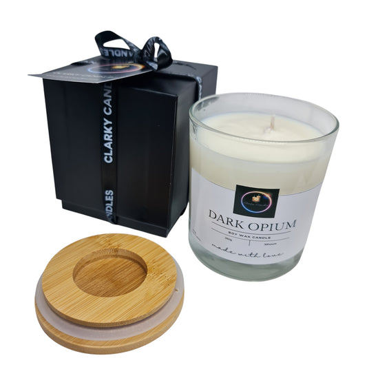 Dark Opium Luxury Scented Candle Gift-Wrapped | Seductive Dark Mystery | £18.95 | Clarky Candles