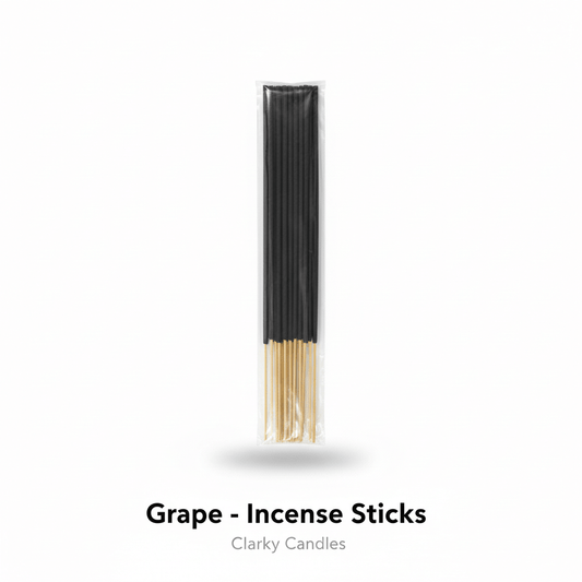 Grape incense sticks bundle on white background with label Grape - Incense Sticks
