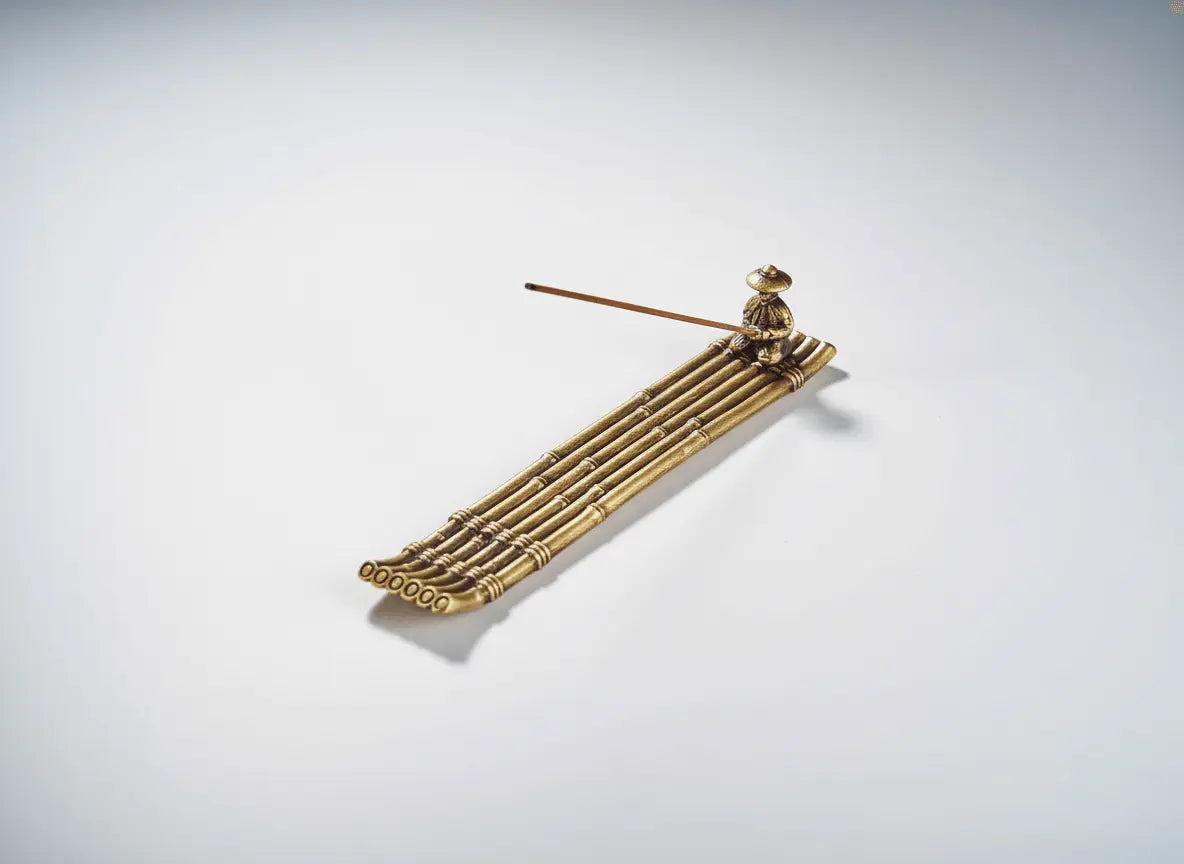 Decorative incense stick holder with ash-catching tray for a clean, tidy incense burn