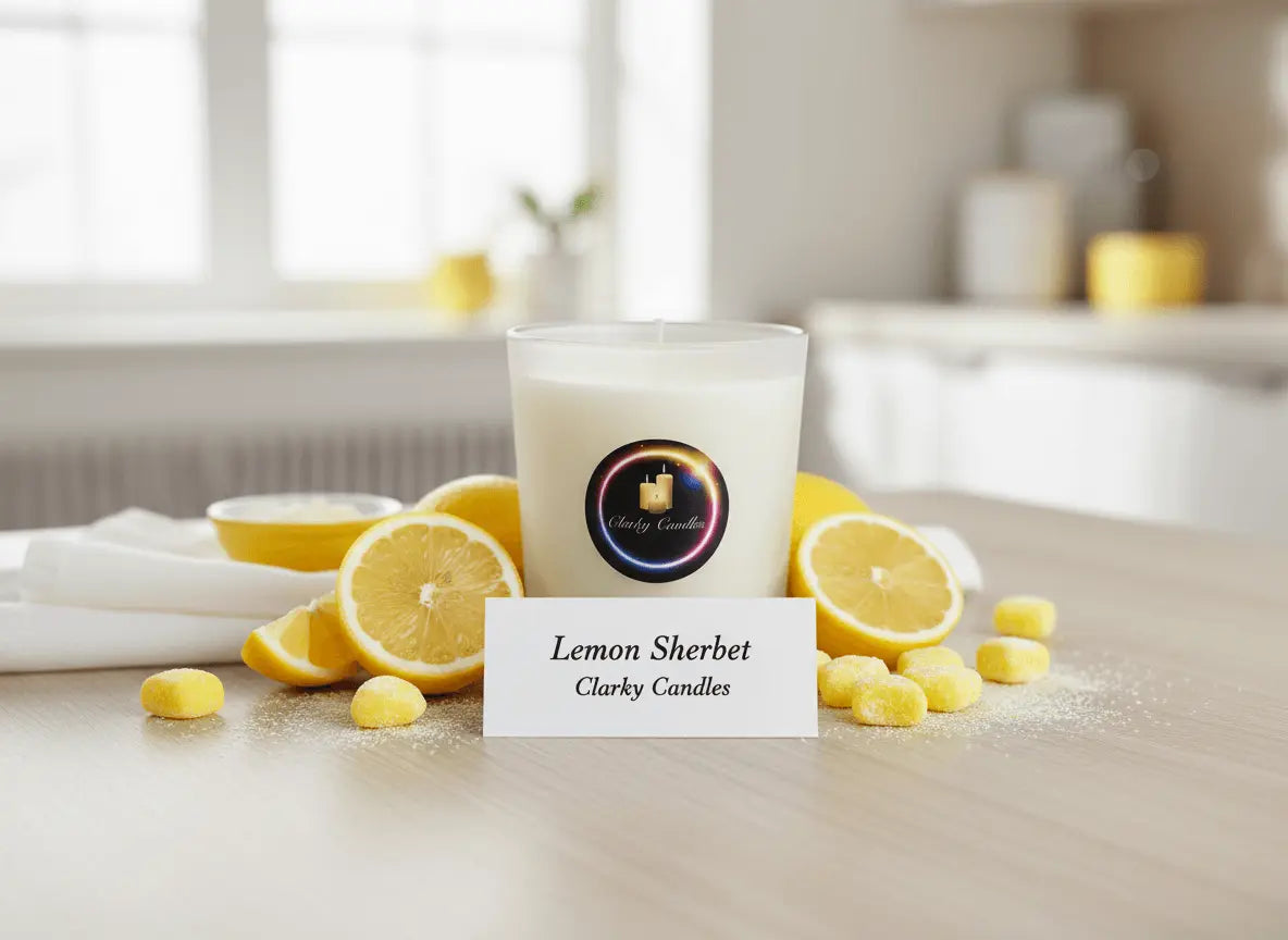 Lemon Sherbet Scented Soy Wax Candle | Sweet Citrus Delight Fragrance | £9.95 My Store
