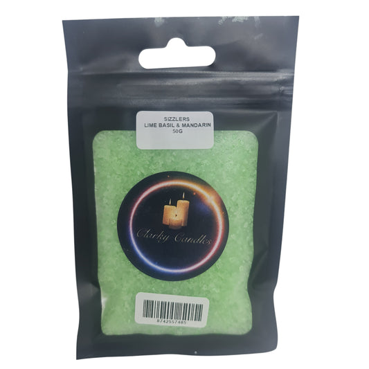 Lime Basil & Mandarin Scented Sizzlers 50g - Premium Simmering Granules | £2.50 | Clarky Candles