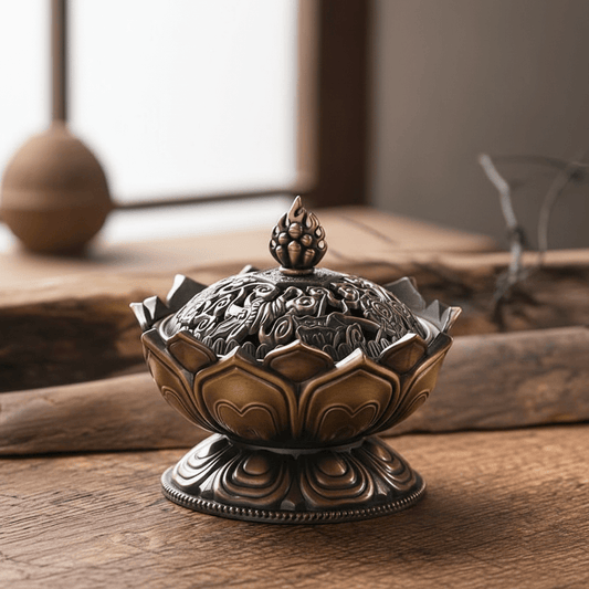 Lotus Mini Incense Burner in bronze finish – Clarky Candles