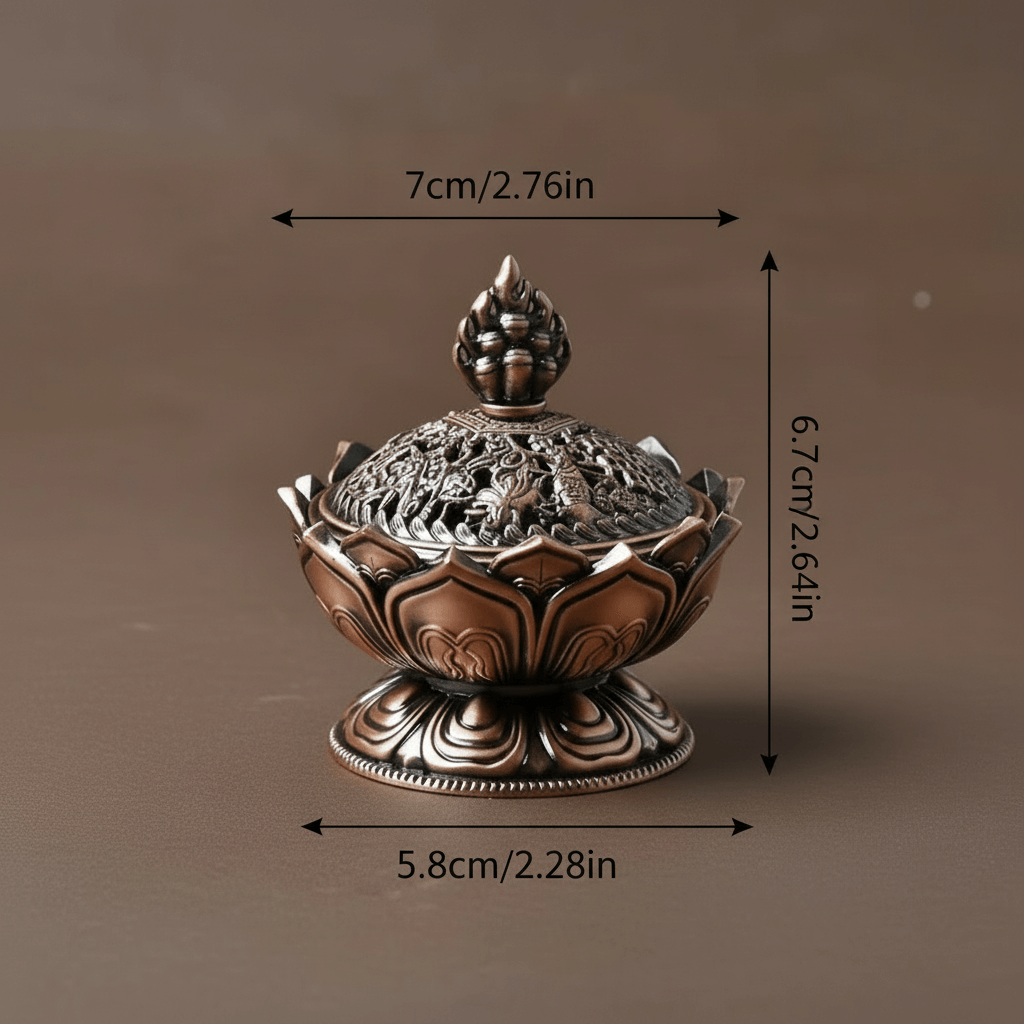 Lotus Mini Incense Burner – approximate size 6.7cm high, 7cm wide – Clarky Candles