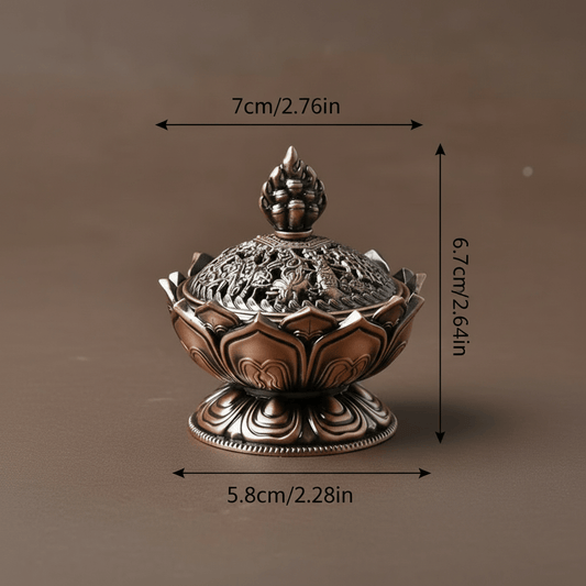 Lotus Mini Incense Burner – approximate size 6.7cm high, 7cm wide – Clarky Candles