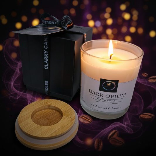 Dark Opium Luxury Scented Candle Gift-Wrapped | Seductive Dark Mystery | £18.95 | Clarky Candles