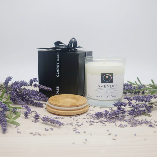 Lavender Luxury Scented Candle Gift-Wrapped | Peaceful Relaxation Sanctuary | £18.95 | Clarky Candles