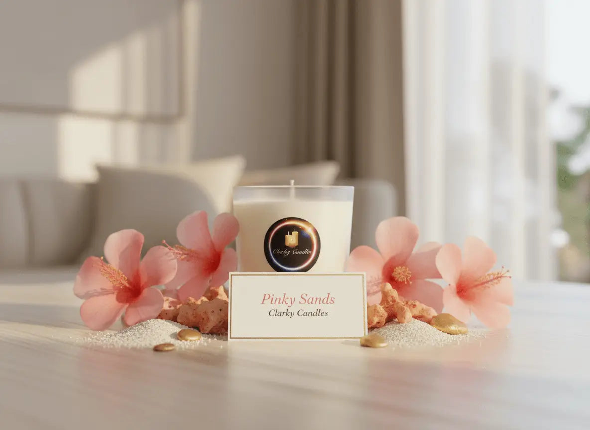 Pinky Sands Scented Soy Wax Candle | Tropical Beach Paradise Fragrance | £9.95 My Store