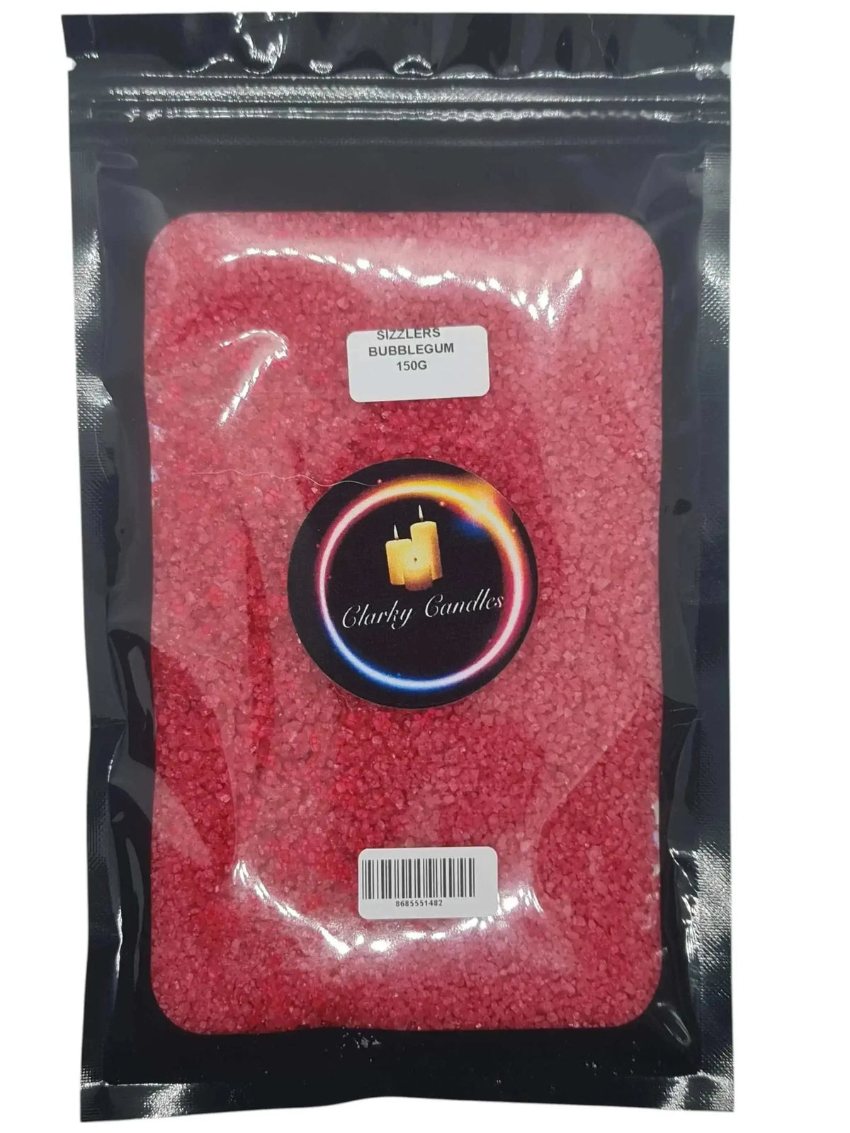 150g package of pink Bubblegum Scented Sizzlers simmering granules by Clarky Candles