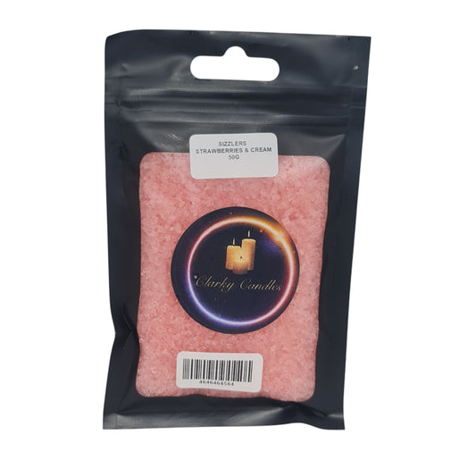Strawberries & Cream Scented Sizzlers 50g - Premium Simmering Granules | £2.50 | Clarky Candles