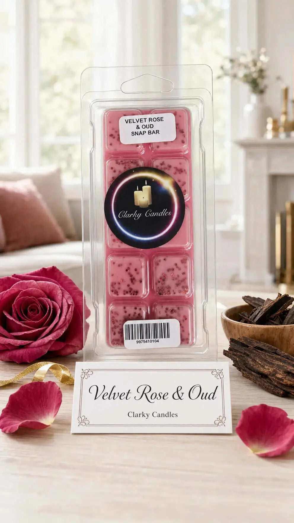 Velvet Rose & Oud Wax Melt Snap Bar 50g CLARKY CANDLES