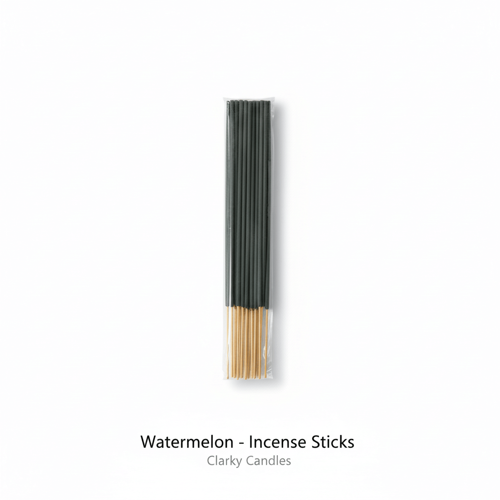Watermelon - Incense Sticks from Clarky Candles in a clear package, perfect for creating a calming atmosphere.