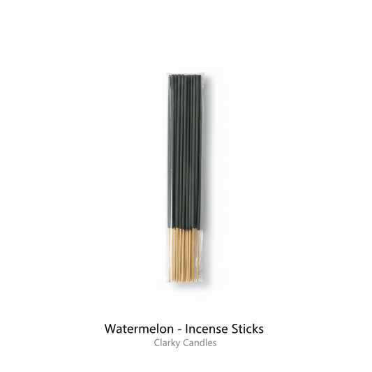 Watermelon - Incense Sticks from Clarky Candles in a clear package, perfect for creating a calming atmosphere.