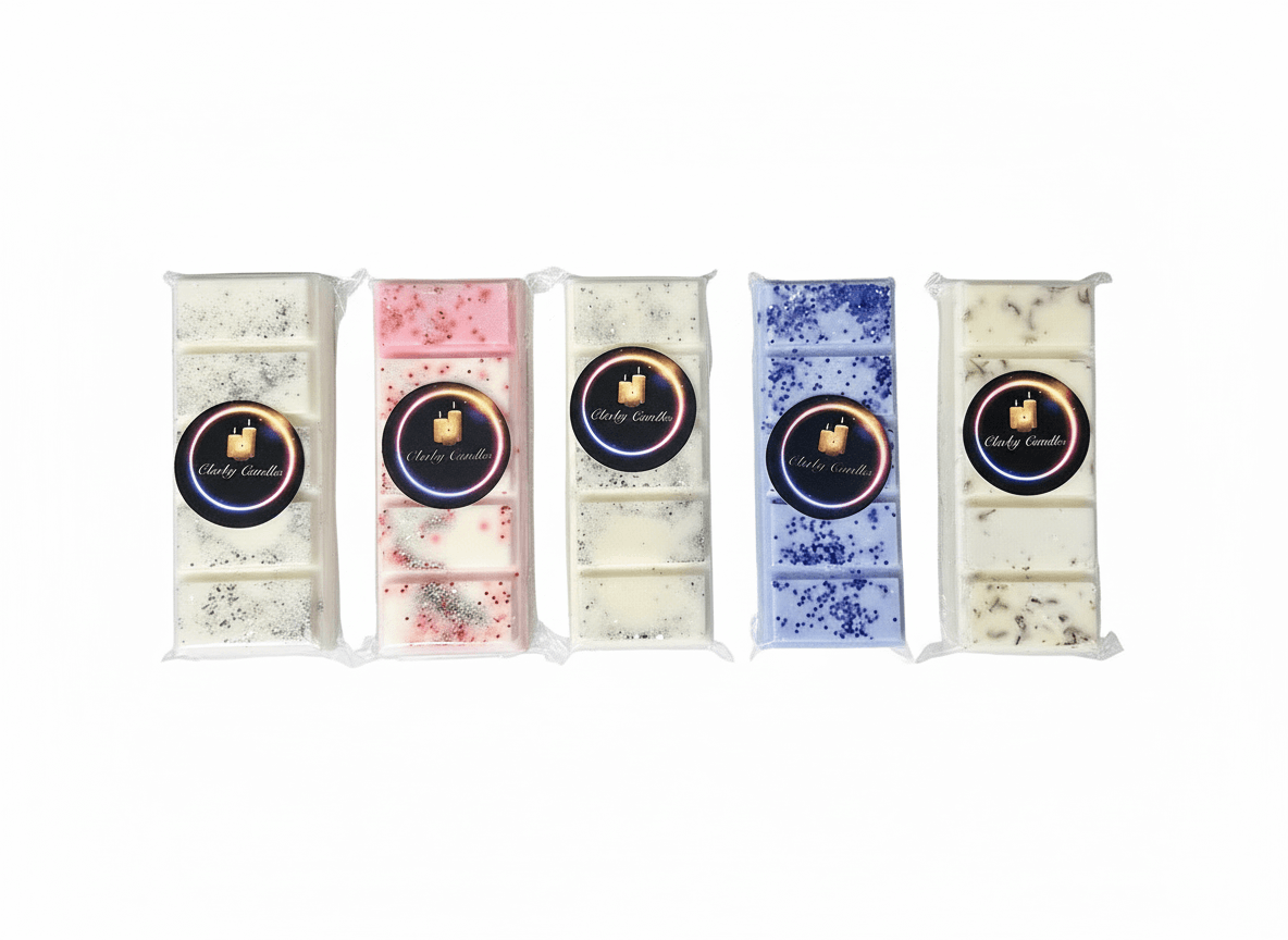 Wax Melt Snap Bars | Selection Box 4 | £10 featuring five artisanal wax melt snap bars in various fragrances.