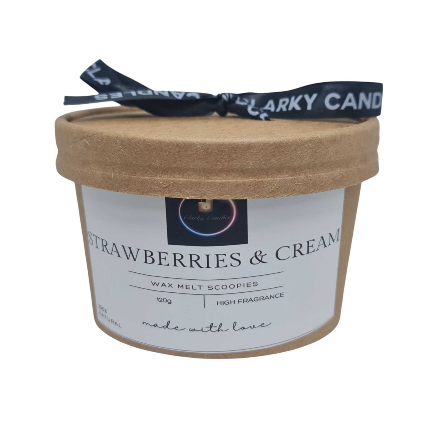 Wax Melt Scoopies - Strawberries & Cream - 120g | Sweet Gourmand Delight | £6.95 | Clarky Candles