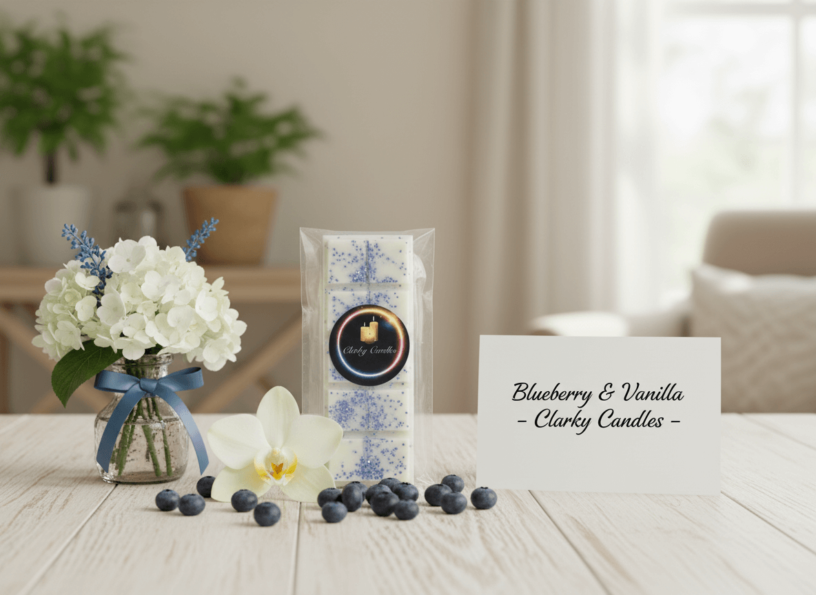 Blueberry & Vanilla Wax Melt Snap Bar | Sweet Berry Comfort | Clarky Candles