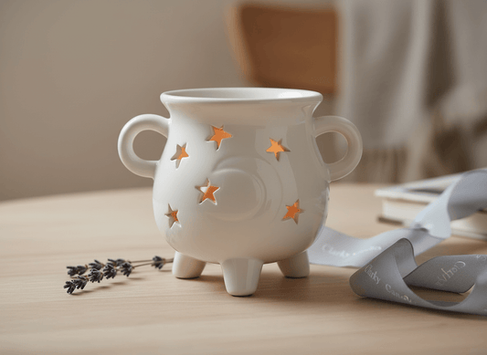 White Cauldron Ceramic Wax Melt Burner | Magical Home Fragrance | Clarky Candles